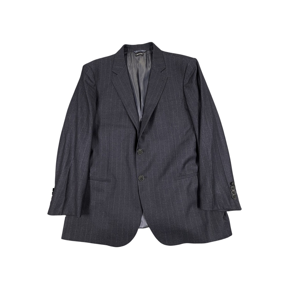 Giorgio Armani Soho Men Blazer Pinstripe Blue Wool Jacket IT 58R US 42R